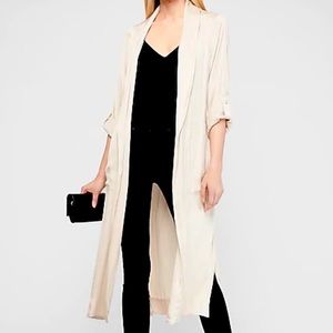 Express Soft Satin Tie Trench Coat